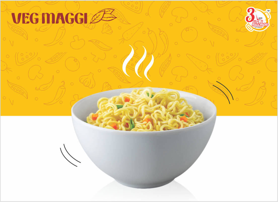 Veg Maggi (Noodle) Mini@Rs89, Maxi@Rs109